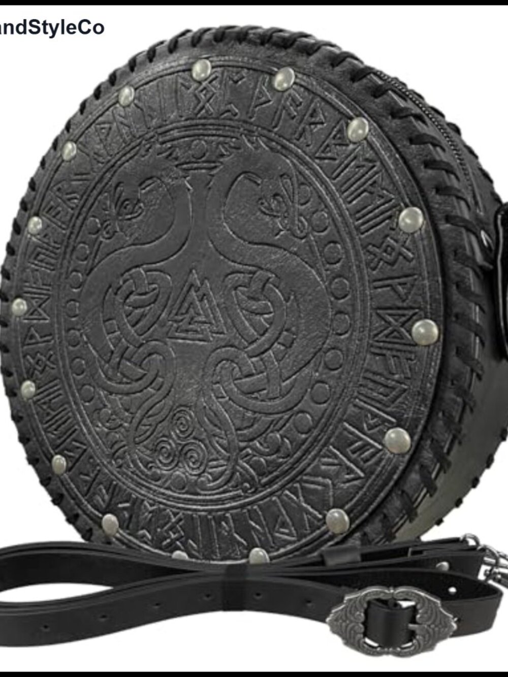 Viking Embossed Faux Leather Belt Bag Crossbody Satchel Medieval Cosplay